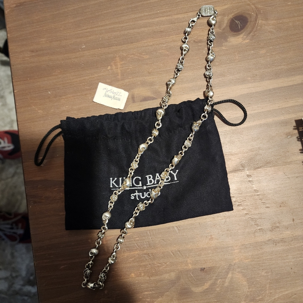 King baby skulls and roses necklace - Picture 2 of 7
